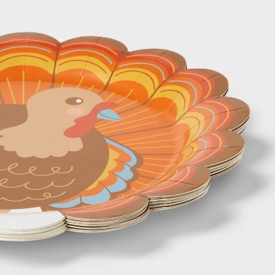 10ct Thanksgiving Turkey Shaped Dinner Plates - Spritz™ 2 10ct Thanksgiving Turkey Shaped Dinner Plates - Spritz™ - Image 2