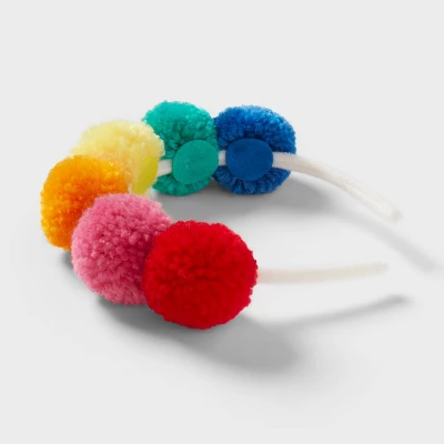 1ct Rainbow Pom-Pom Headband - Spritz™ 2 1ct Rainbow Pom-Pom Headband - Spritz™ - Image 2