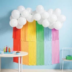 30ct Balloon Garland Décor Kit With Rainbow Tiered Backdrop - Spritz™