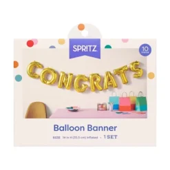 "Congrats" Script Foil Balloon Banner Gold - Spritz™