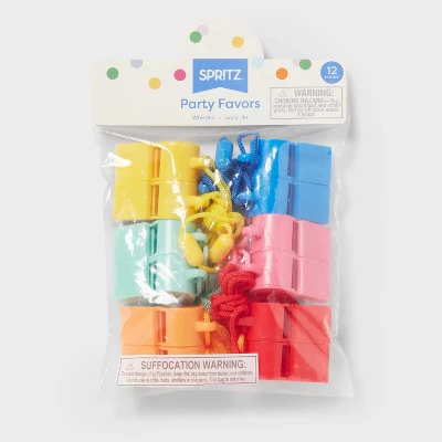 12ct Party Favor Whistles - Spritz™: Multicolor Kids' Goodies Bag Toys For All Occasions, Fairy & Princess Themes 2 12ct Party Favor Whistles - Spritz™: Multicolor Kids' Goodies Bag Toys For All Occasions, Fairy & Princess Themes - Image 2