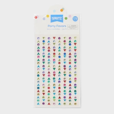 176ct Party Favor Gem Earrings - Spritz™: Multicolor Sticker Earrings For Kids, Princess Theme, Ages 3+ 2 176ct Party Favor Gem Earrings - Spritz™: Multicolor Sticker Earrings For Kids, Princess Theme, Ages 3+ - Image 2