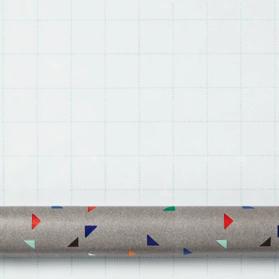 20 Sq Ft Gray Triangles Roll Wrap - Spritz™: Birthday & All Occasions, Multicolored Shapes, Paper 2 20 Sq Ft Gray Triangles Roll Wrap - Spritz™: Birthday & All Occasions, Multicolored Shapes, Paper - Image 2