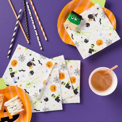 20ct Halloween Monster Party Lunch Napkin - Spritz™ 1 20ct Halloween Monster Party Lunch Napkin - Spritz™