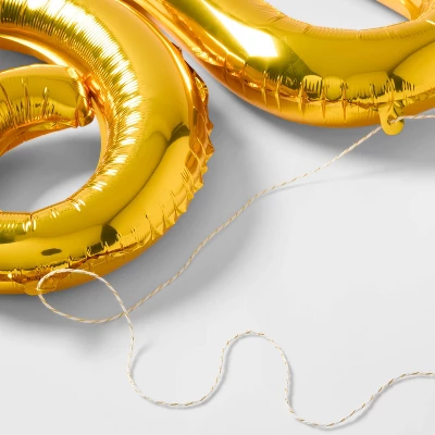 "One" Script Foil Balloon Banner Gold - Spritz™ 2 "One" Script Foil Balloon Banner Gold - Spritz™ - Image 2
