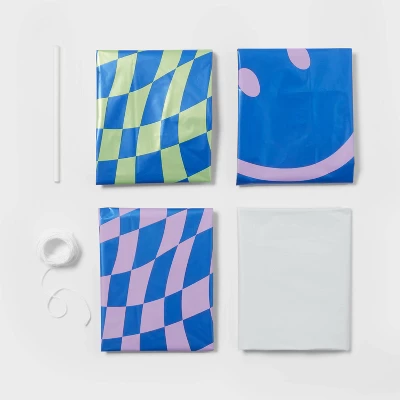 Retro Smiley, Checkered, And Cloud Balloon 4pk - Spritz™ 2 Retro Smiley, Checkered, And Cloud Balloon 4pk - Spritz™ - Image 2