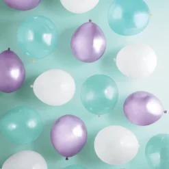 20ct Purple Chrome And White Balloon Pack - Spritz™