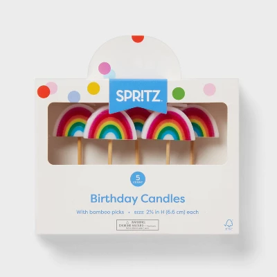 5ct Rainbow Shaped Candles - Spritz™ 2 5ct Rainbow Shaped Candles - Spritz™ - Image 2