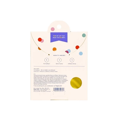 34" Number 5 Foil Balloon - Spritz™: Gold Birthday Decoration, Solid Pattern, All Ages 2 34" Number 5 Foil Balloon - Spritz™: Gold Birthday Decoration, Solid Pattern, All Ages - Image 2