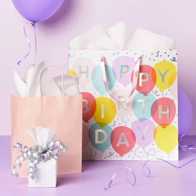 "Happy Birthday" Balloon Square Gift Bag - Spritz™: Multicolor, Paper, 15x15x8, Birthday Gift Bags 1 "Happy Birthday" Balloon Square Gift Bag - Spritz™: Multicolor, Paper, 15x15x8, Birthday Gift Bags