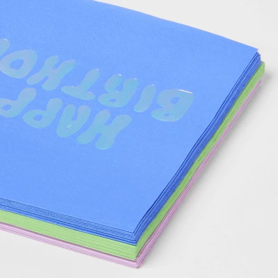 Retro Happy Birthday Beverage Napkin 30ct - Spritz™ 2 Retro Happy Birthday Beverage Napkin 30ct - Spritz™ - Image 2