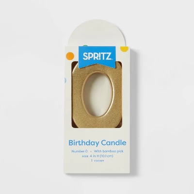 Number 0 Gold Candle - Spritz™ 2 Number 0 Gold Candle - Spritz™ - Image 2