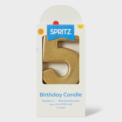 Number 5 Gold Candle - Spritz™ 2 Number 5 Gold Candle - Spritz™ - Image 2