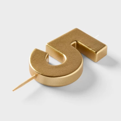 Number 5 Gold Candle - Spritz™ 3 Number 5 Gold Candle - Spritz™ - Image 3