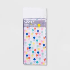8ct Tissue Paper White/Polka Dot Print - Spritz™: Gift Bag Tissue, Birthday, Classic Polka Dots, All Occasions