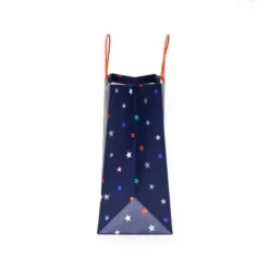 XL Vogue Bag Stars With Silver Metallic Ink Navy Blue - Spritz™: Jumbo Paper Gift Bag, 12" H X 16" W X 6" D, All Occasions