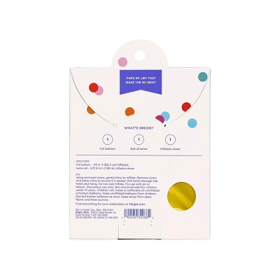 34" Number 1 Foil Balloon - Spritz™: Gold Birthday Decoration, Solid Pattern, All Ages 2 34" Number 1 Foil Balloon - Spritz™: Gold Birthday Decoration, Solid Pattern, All Ages - Image 2