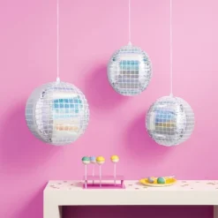 Disco Ball Shaped Foil Balloons 3ct - Spritz™