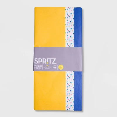 20ct Tissue Paper Blue/Yellow/Multi Dot Print - Spritz™: Multicolor Gift Packaging For All Occasions, Easter, Classic Patterns 1 20ct Tissue Paper Blue/Yellow/Multi Dot Print - Spritz™: Multicolor Gift Packaging For All Occasions, Easter, Classic Patterns