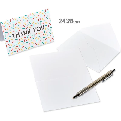 24ct Thank You Cards Confetti - Spritz™: Multicolored Typography Greeting Cards Pack For All Occasions, 3.5"x5" 2 24ct Thank You Cards Confetti - Spritz™: Multicolored Typography Greeting Cards Pack For All Occasions, 3.5"x5" - Image 2