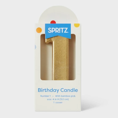 Number 1 Gold Candle - Spritz™ 2 Number 1 Gold Candle - Spritz™ - Image 2