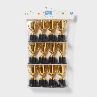 12ct Mini Trophy Party Favors Gold/Black - Spritz™: Inexpensive School Spirit Birthday Decor For Kids 2 12ct Mini Trophy Party Favors Gold/Black - Spritz™: Inexpensive School Spirit Birthday Decor For Kids - Image 2