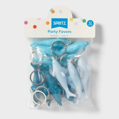 12ct Party Favor Shark Key Chains Blue/Silver - Spritz™ 2 12ct Party Favor Shark Key Chains Blue/Silver - Spritz™ - Image 2